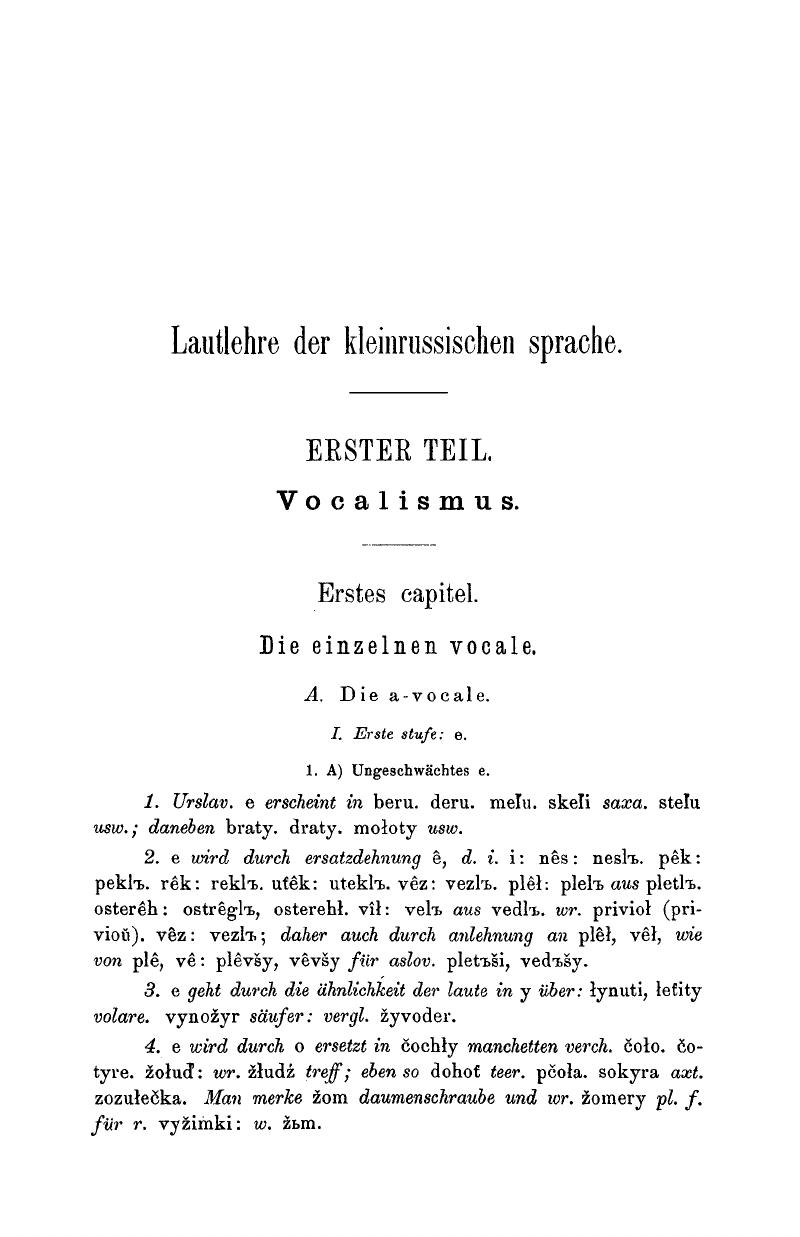 Kleinrussisch (V) - Vergleichende Grammatik Der Slavischen Sprachen