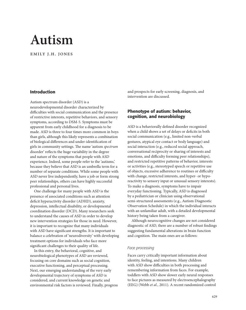 Autism - The Cambridge Encyclopedia Of Child Development