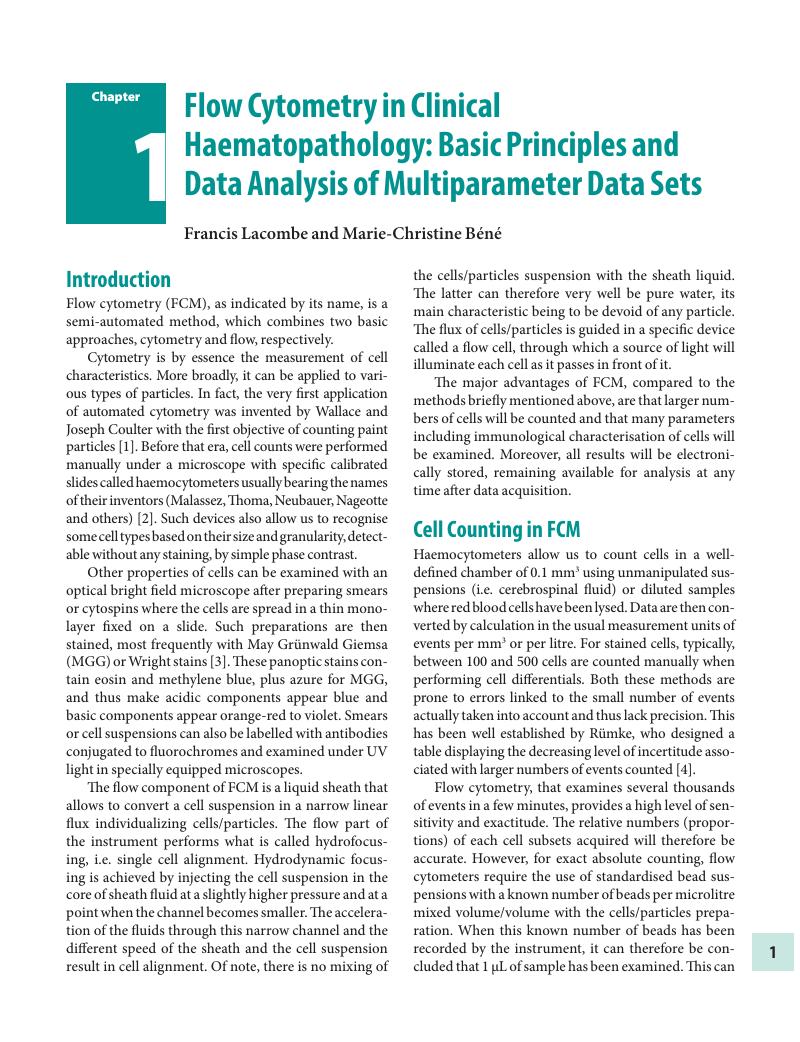 Flow Cytometry in Clinical Haematopathology: Basic Principles and Data ...