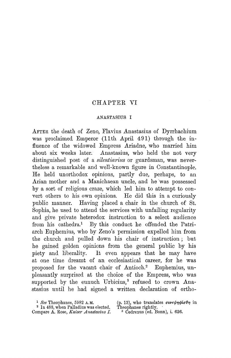 ANASTASIUS I (CHAPTER VI) - A History of the Later Roman Empire