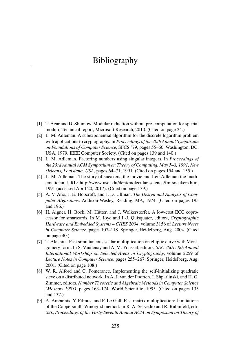 Bibliography - Topics in Computational Number Theory Inspired by