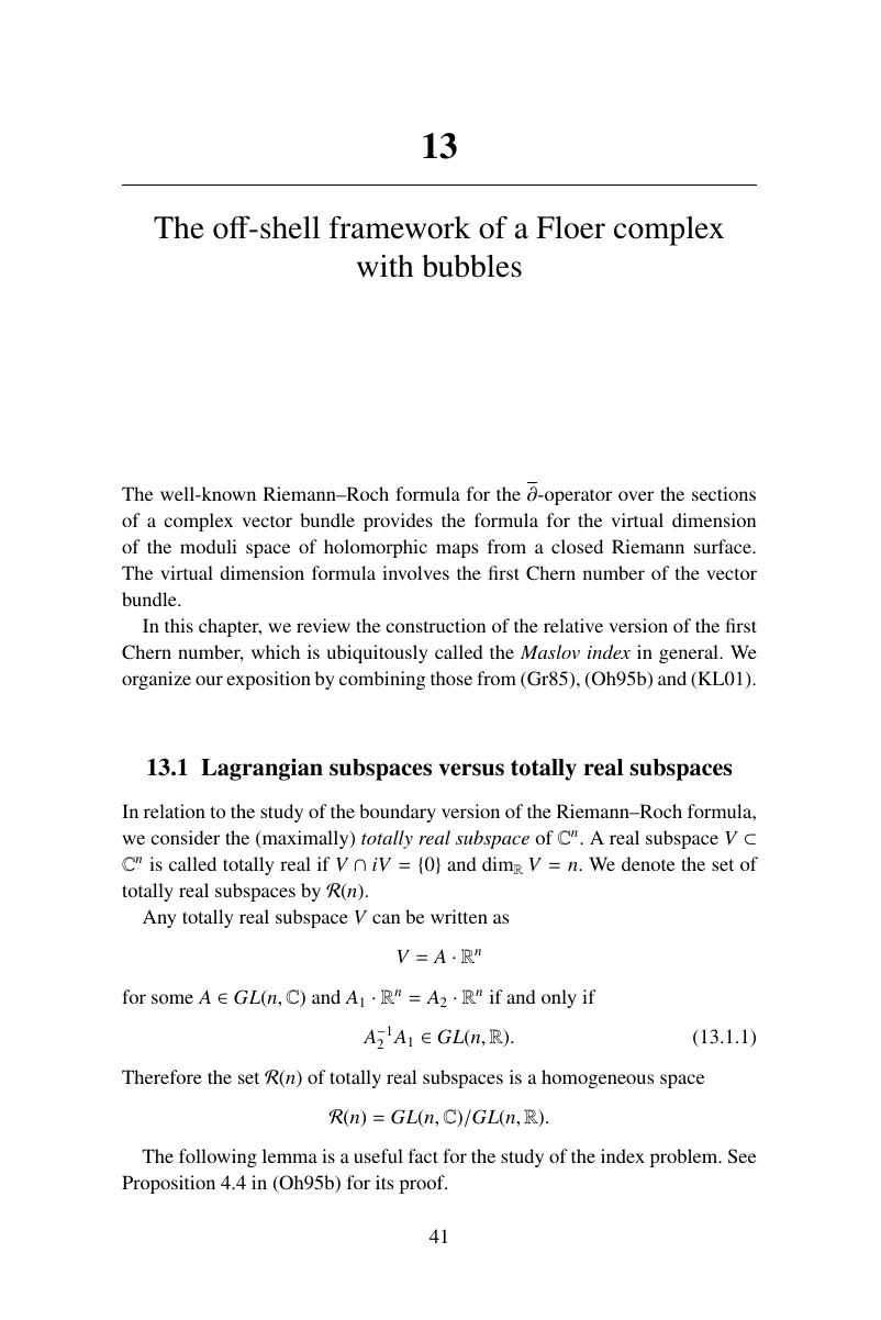 The Off Shell Framework Of A Floer Complex With Bubbles Chapter 13 Symplectic Topology And 1481