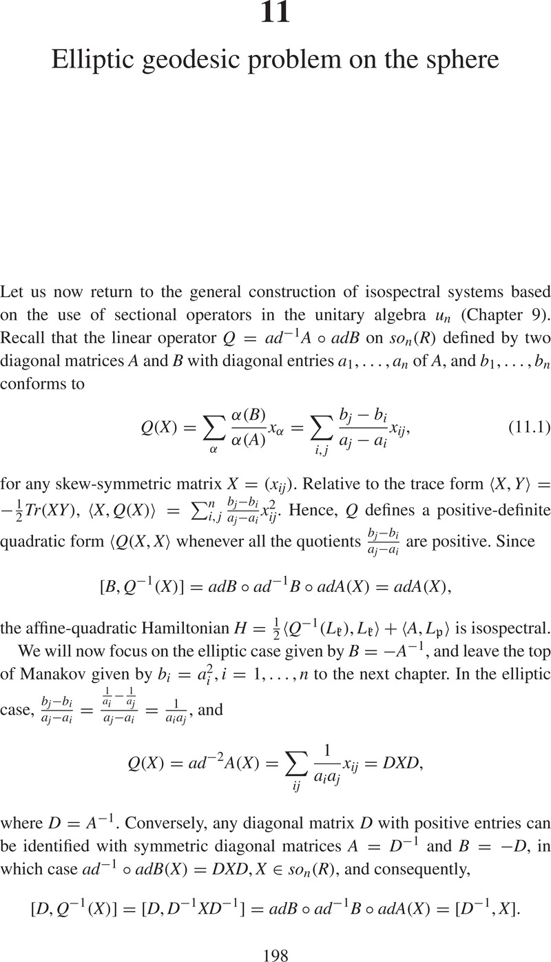 Elliptic Geodesic Problem On The Sphere Chapter 11 Optimal Control And Geometry Integrable 5587