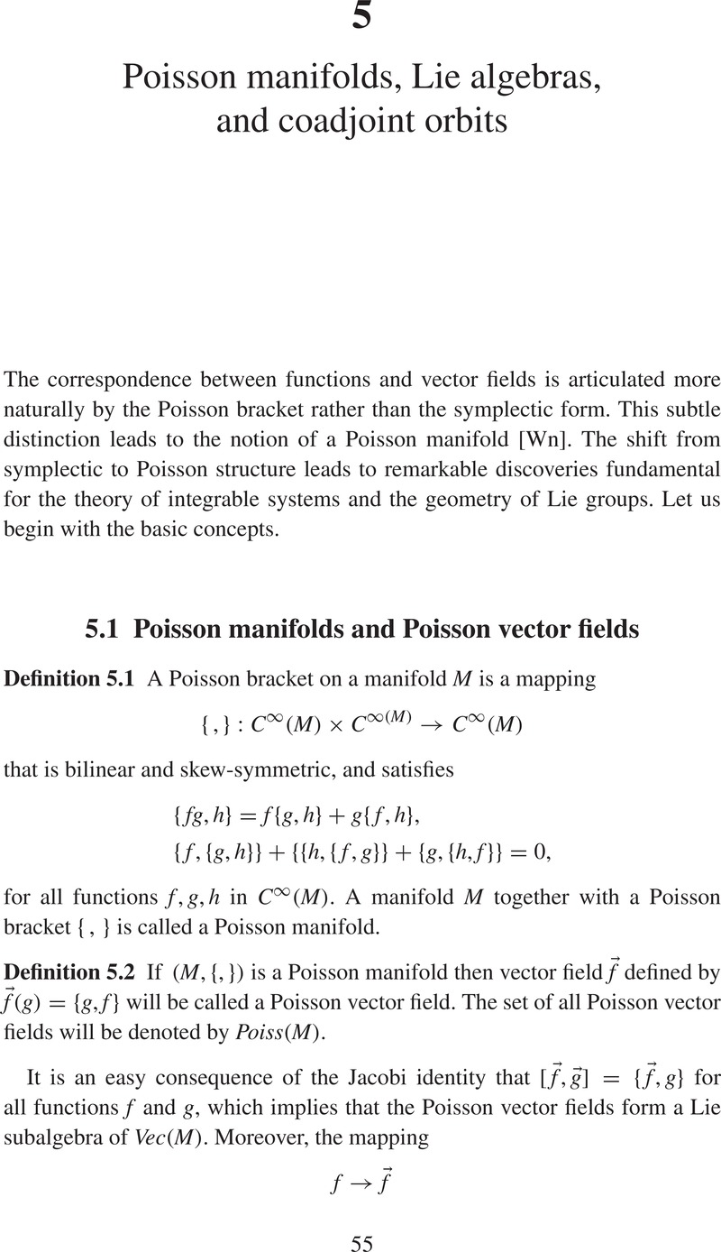 Poisson Manifolds Lie Algebras And Coadjoint Orbits Chapter 5 Optimal Control And Geometry 4915