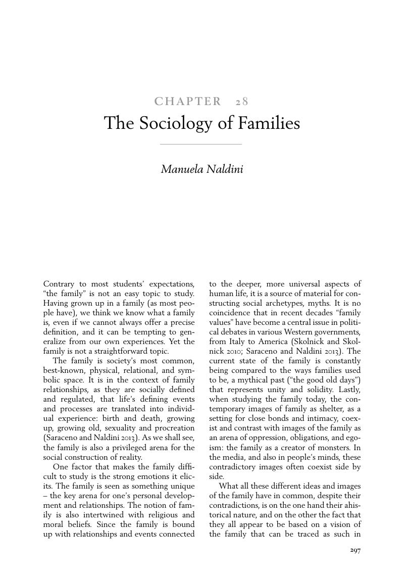 The Sociology Of Families (Chapter 28) - The Cambridge Handbook Of ...