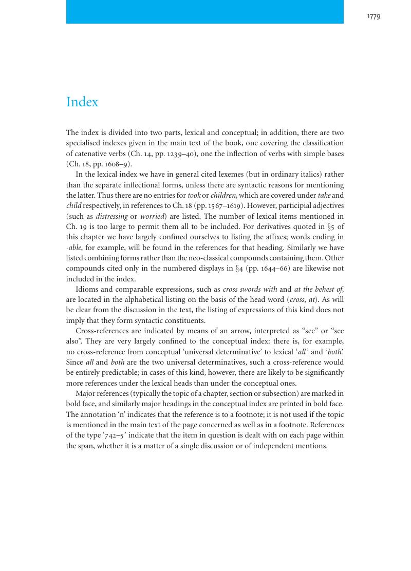 Index - The Cambridge Grammar of the English Language