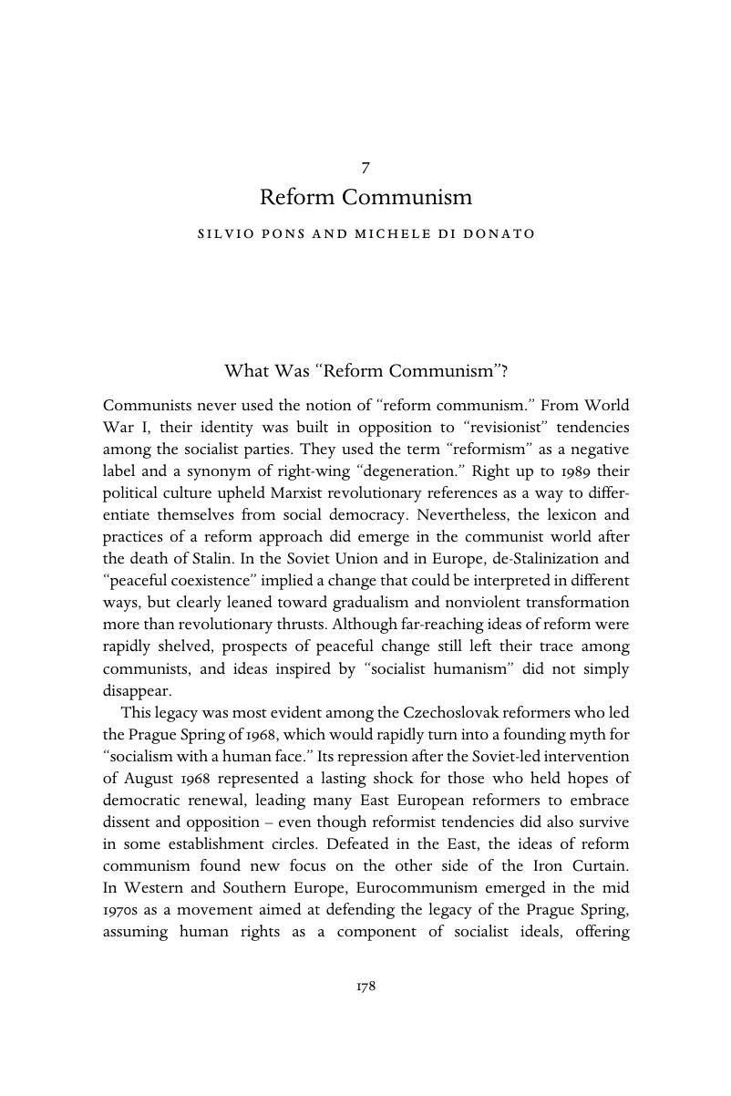 Reform Communism (Chapter 7) - The Cambridge History Of Communism