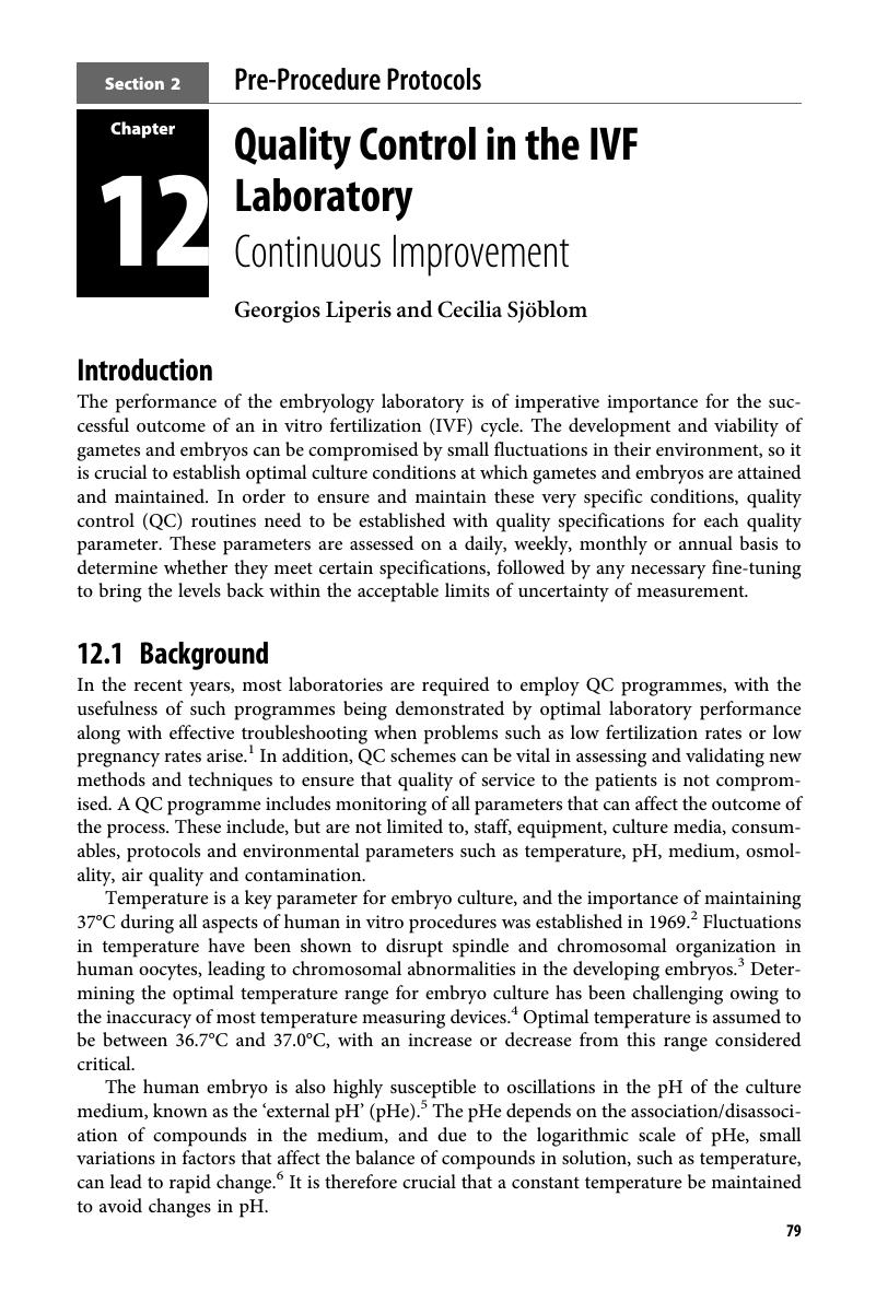 Quality Control In The IVF Laboratory (Chapter 12) - Principles Of IVF ...