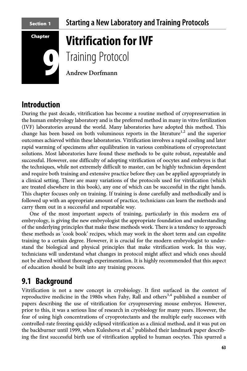 Vitrification For IVF (Chapter 9) - Principles Of IVF Laboratory Practice