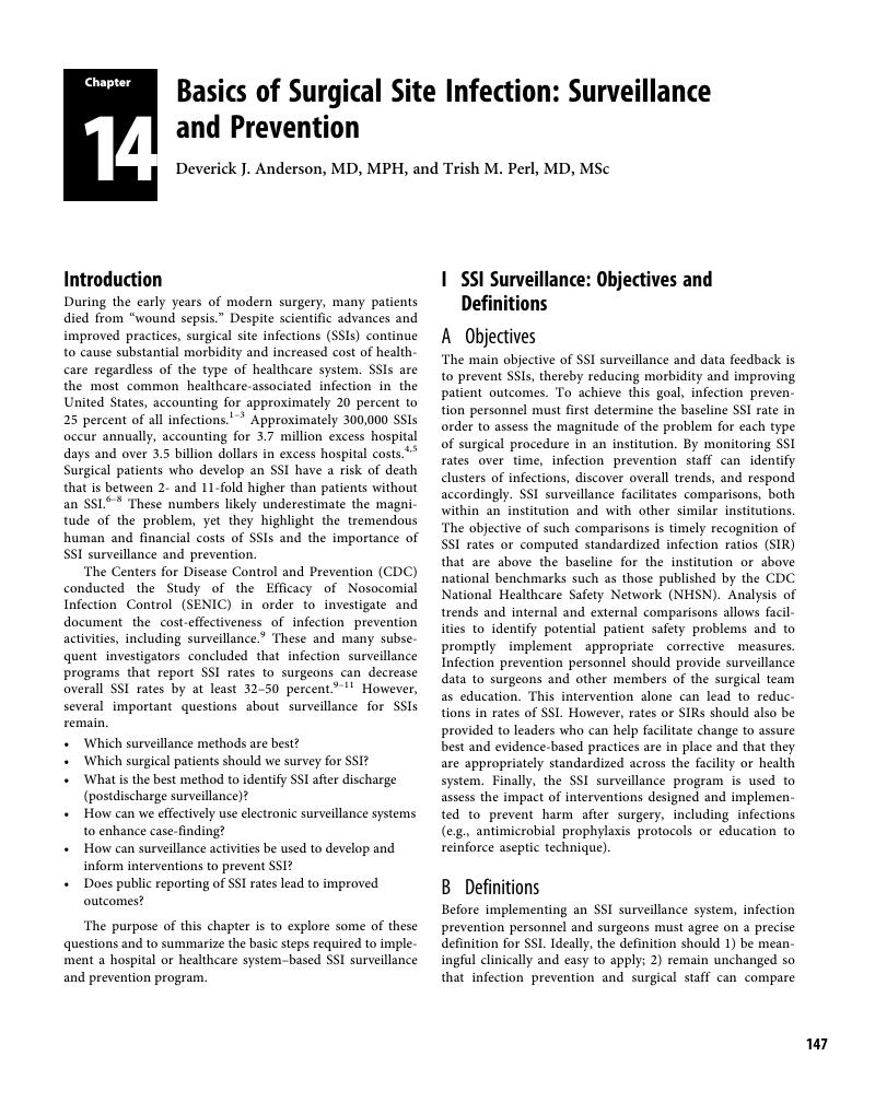 Basics Of Surgical Site Infection: Surveillance And Prevention (Chapter ...