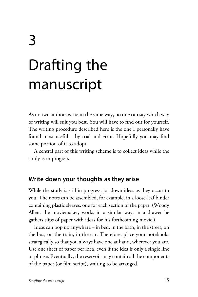 Drafting the manuscript (Chapter 3) - How to Write and Illustrate a ...