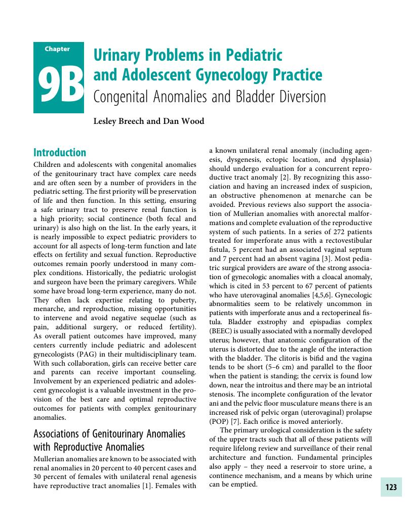 Urinary Problems In Pediatric And Adolescent Gynecology Practice Chapter 9b Pediatric And 5851