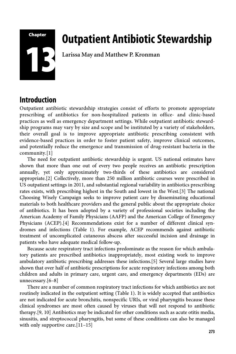 Outpatient Antibiotic Stewardship (Chapter 13) - Practical ...