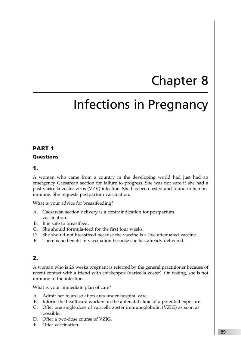 Infections In Pregnancy (Chapter 8) - Mastering Single Best Answer ...