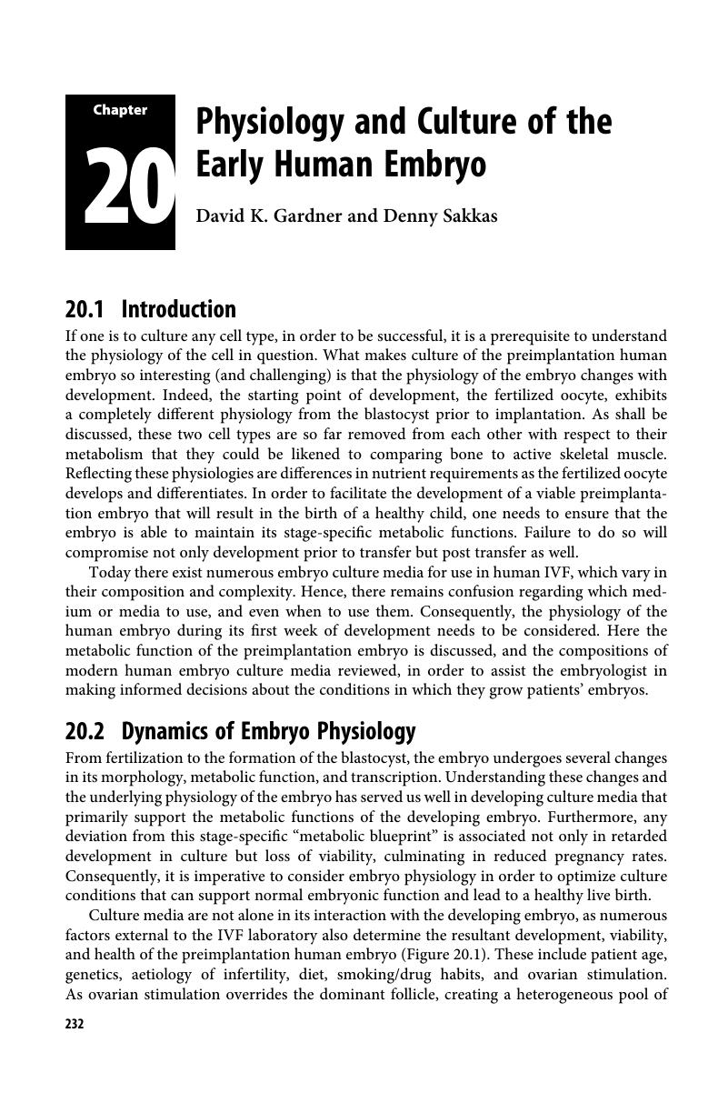 Physiology And Culture Of The Early Human Embryo (chapter 20) - How To 