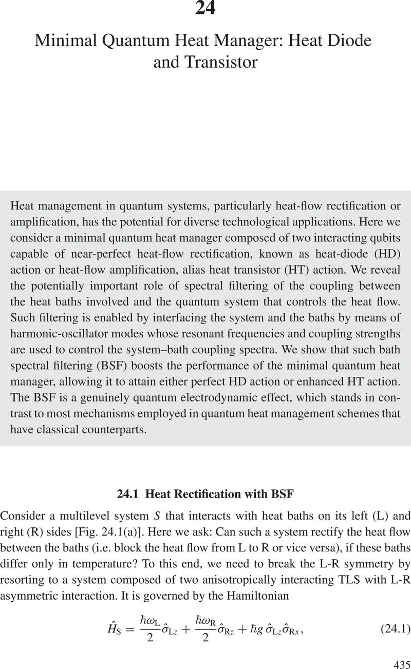 Minimal Quantum Heat Manager: Heat Diode And Transistor (Chapter 24 ...