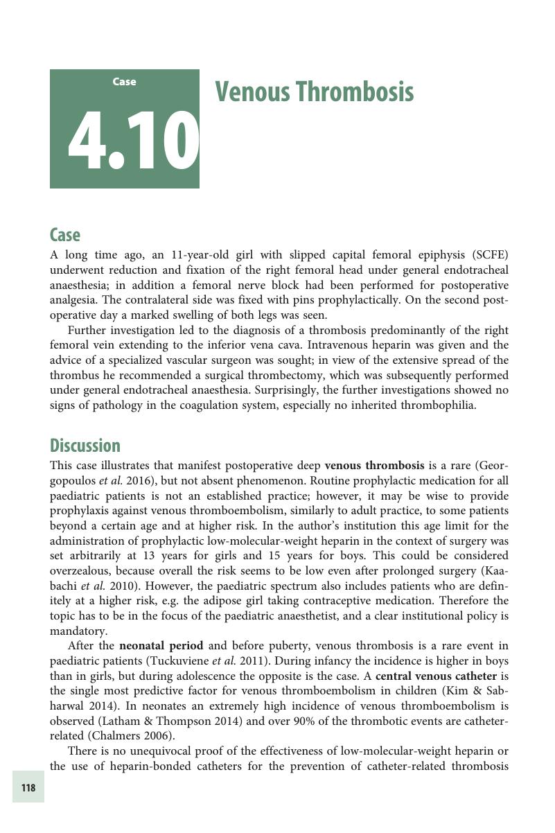 Venous Thrombosis (Case 4.10) - Managing Complications In Paediatric ...