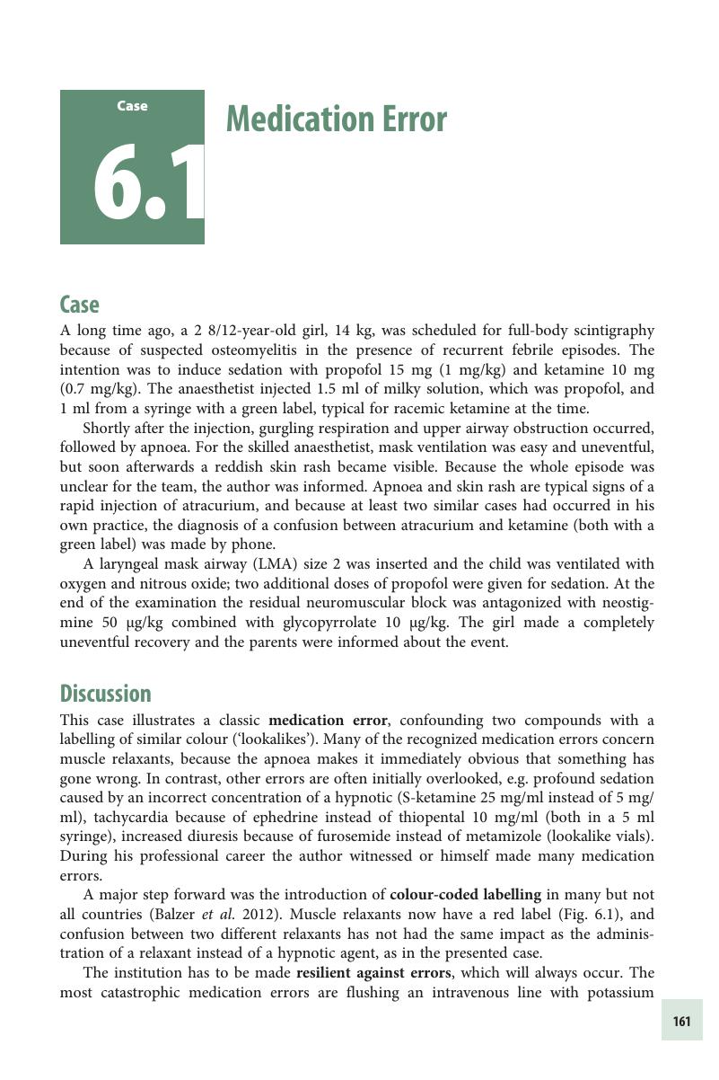 Medication Error (Case 6.1) - Managing Complications in Paediatric ...