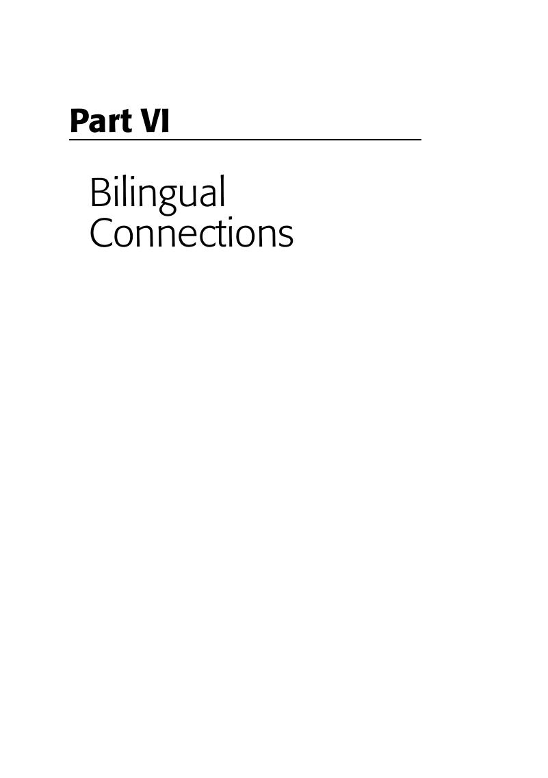 Bilingual Connections (Part VI) - The Cambridge Handbook Of Bilingualism