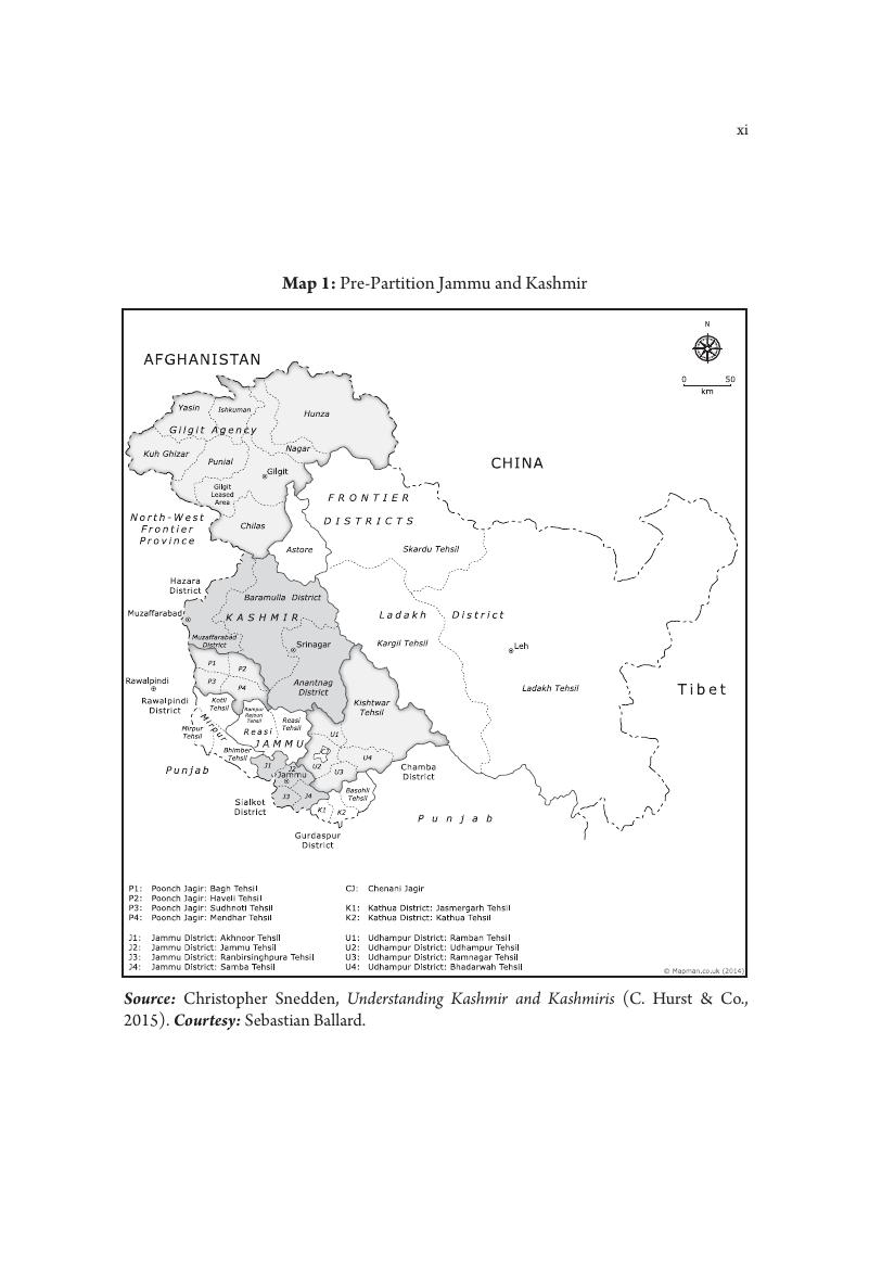 PrePartition Jammu and Kashmir (Map 1) Kashmir