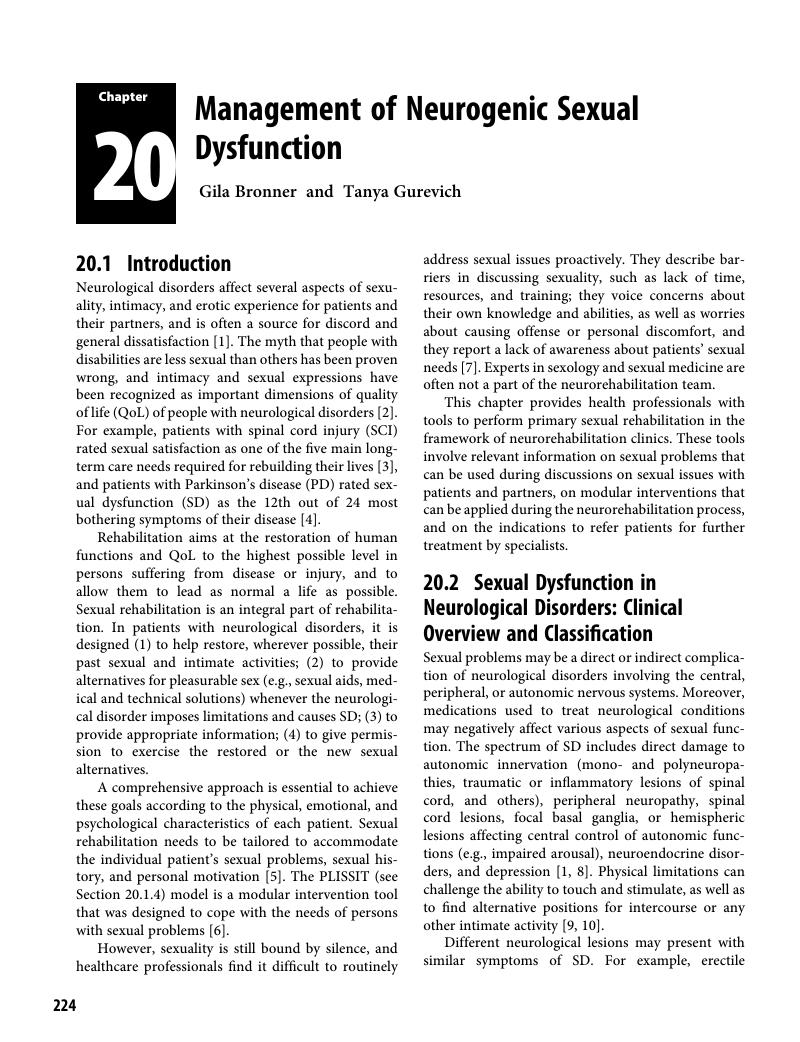 Management Of Neurogenic Sexual Dysfunction Chapter 20