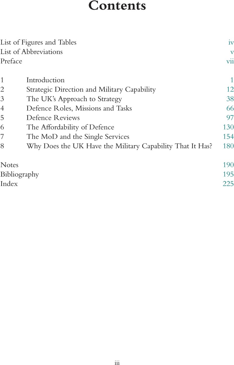 Contents - Understanding UK Military Capability