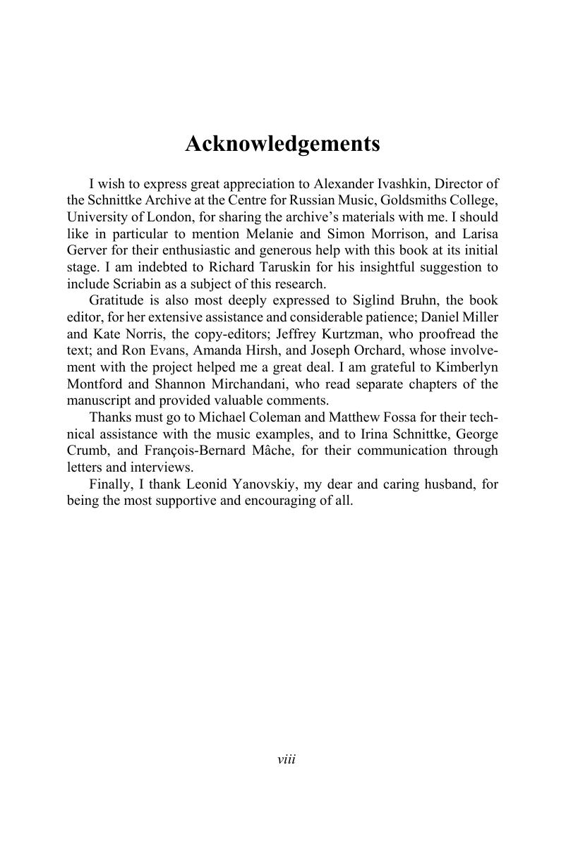 Acknowledgments - Neo-Mythologism in Music