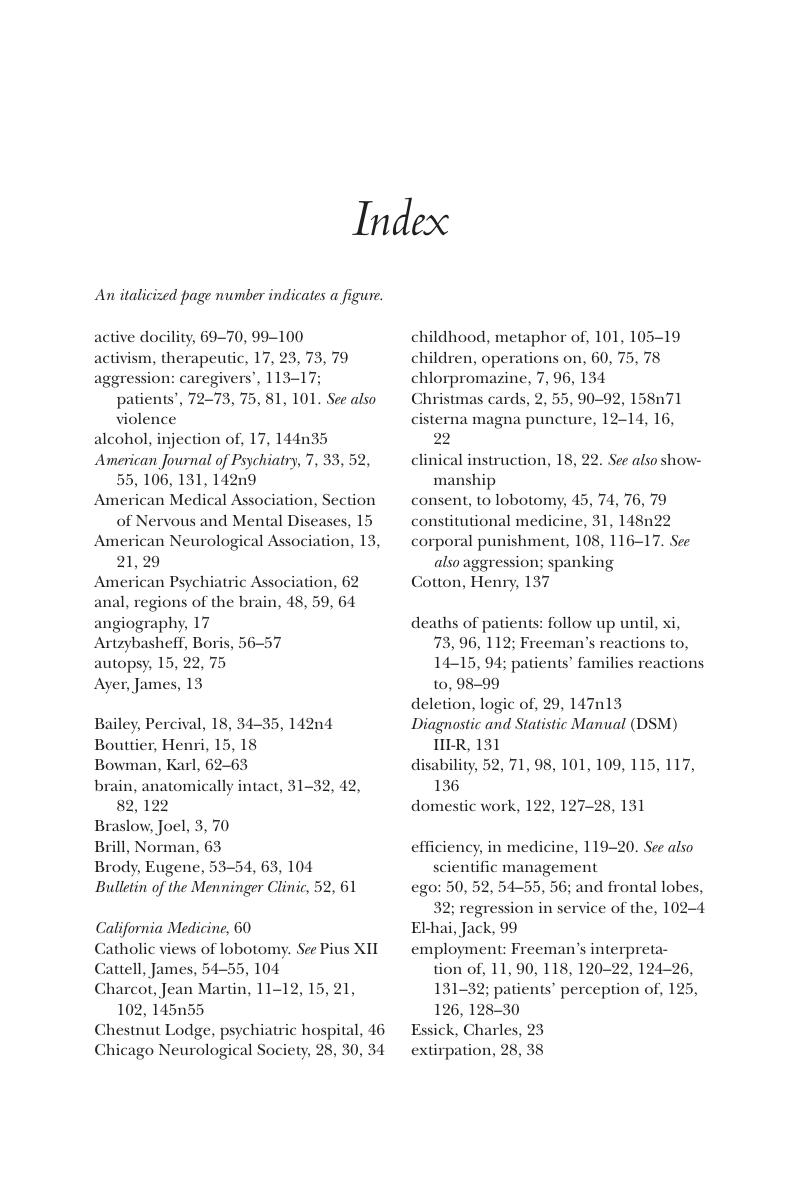 Index - The Lobotomy Letters