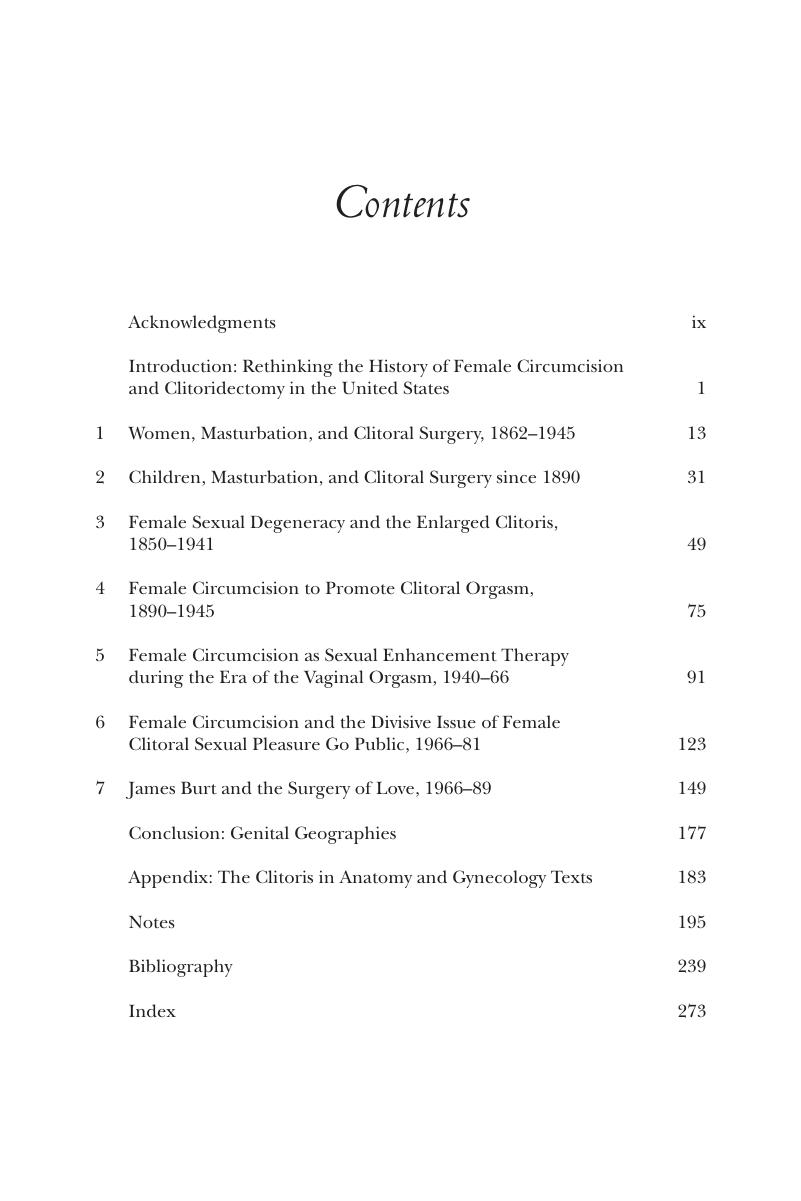 Contents - Female Circumcision And Clitoridectomy In The United States