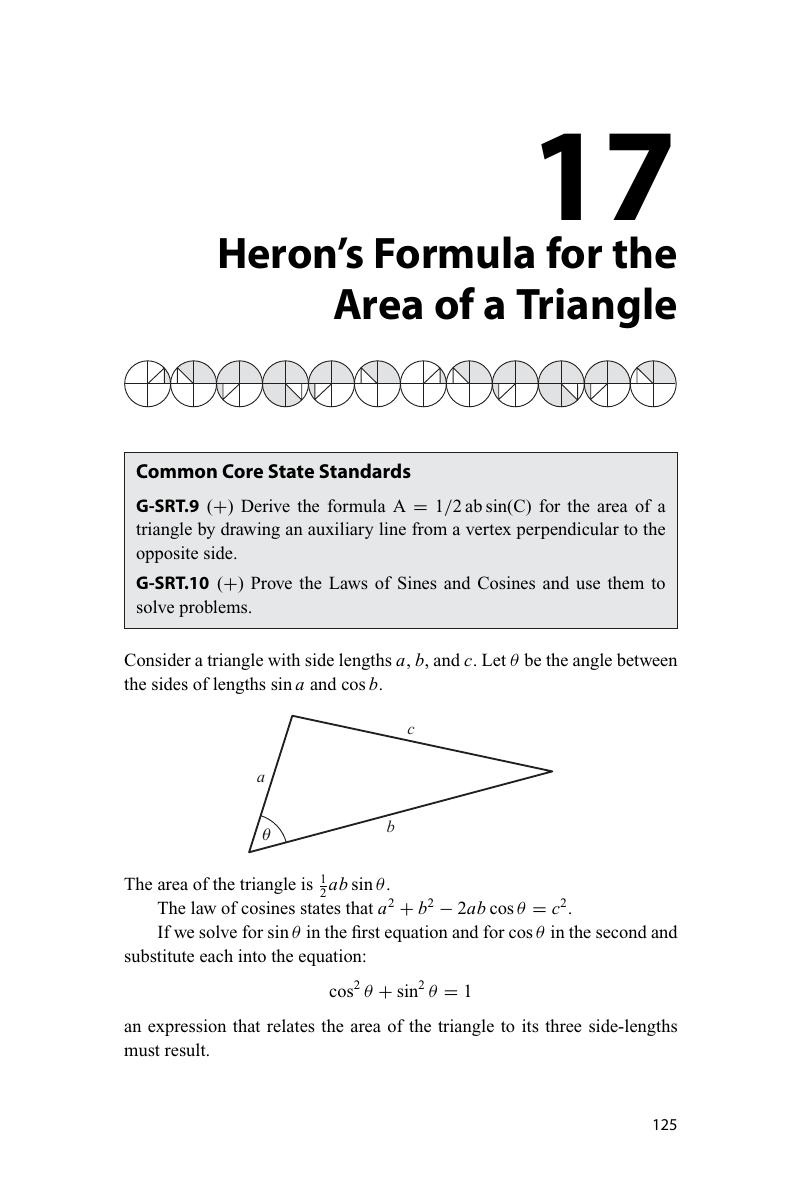 Herons Formula For The Area Of A Triangle Chapter 17 Trigonometry 1305