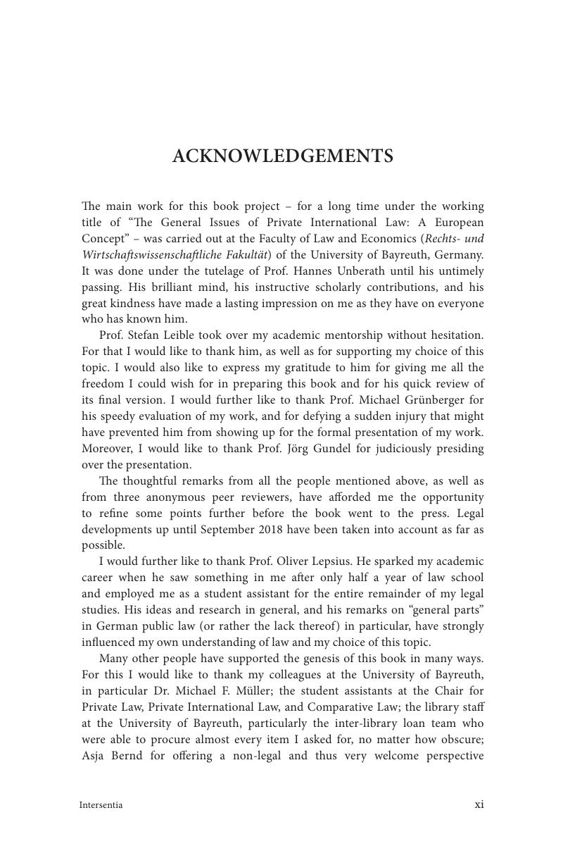 Acknowledgements - A Conceptual Analysis of European Private ...