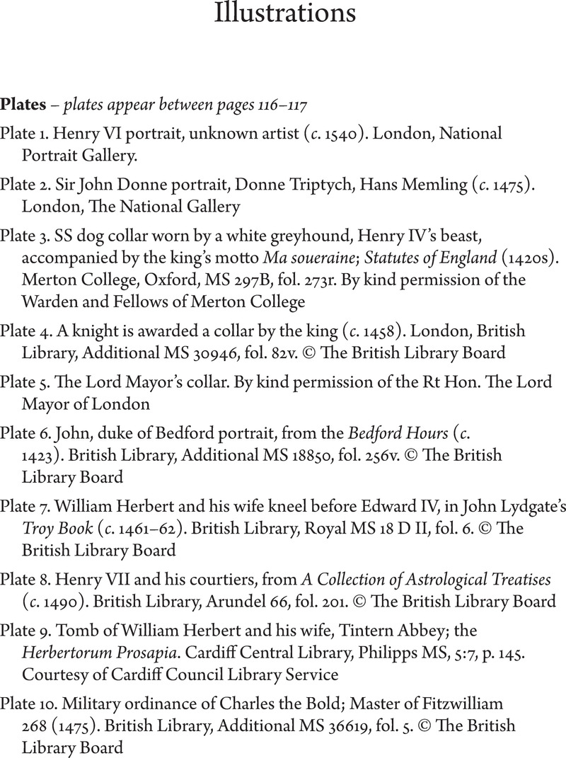 List of illustrations - The Livery Collar in Late Medieval England and ...