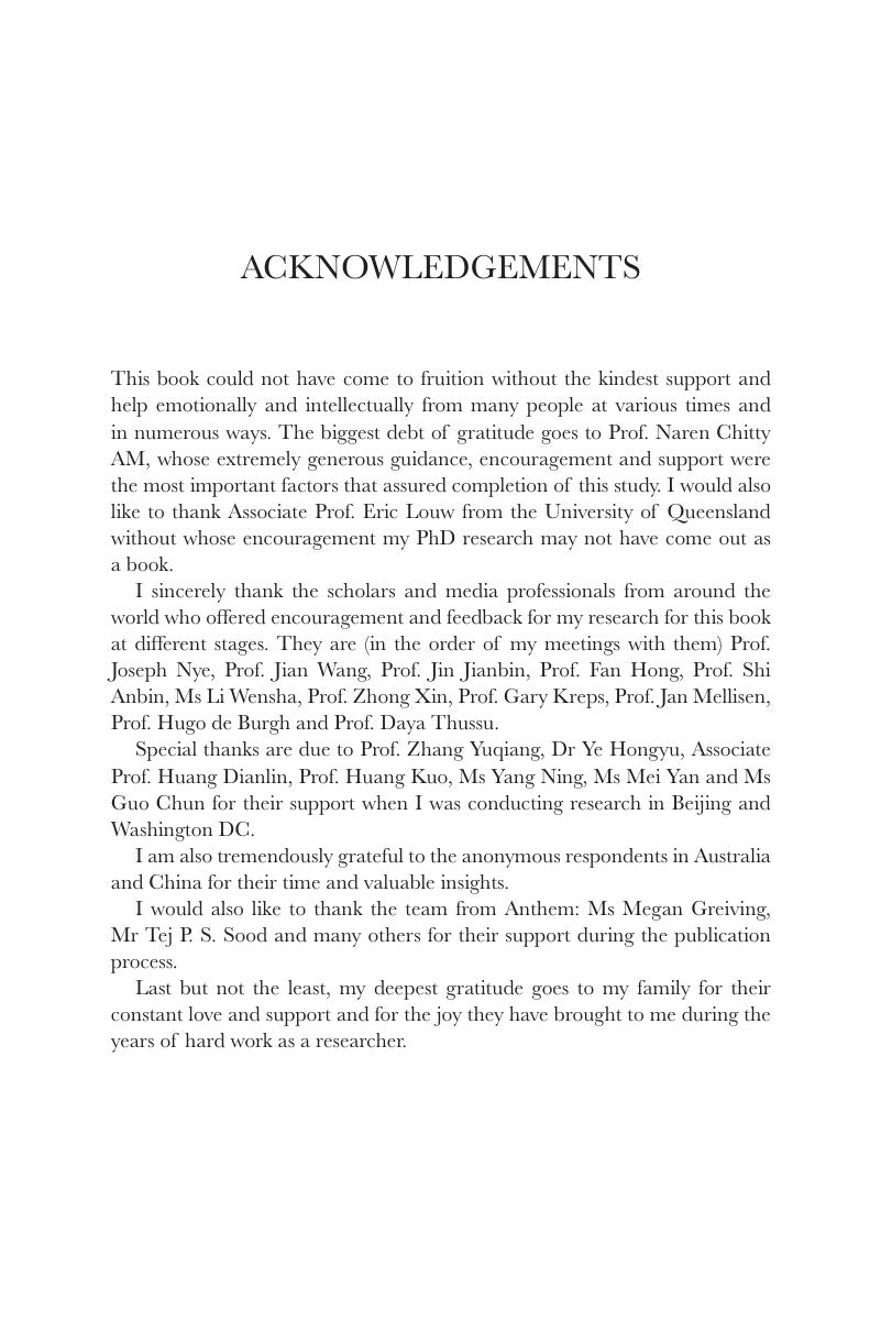 Acknowledgements - Chinese Television and Soft Power Communication in ...