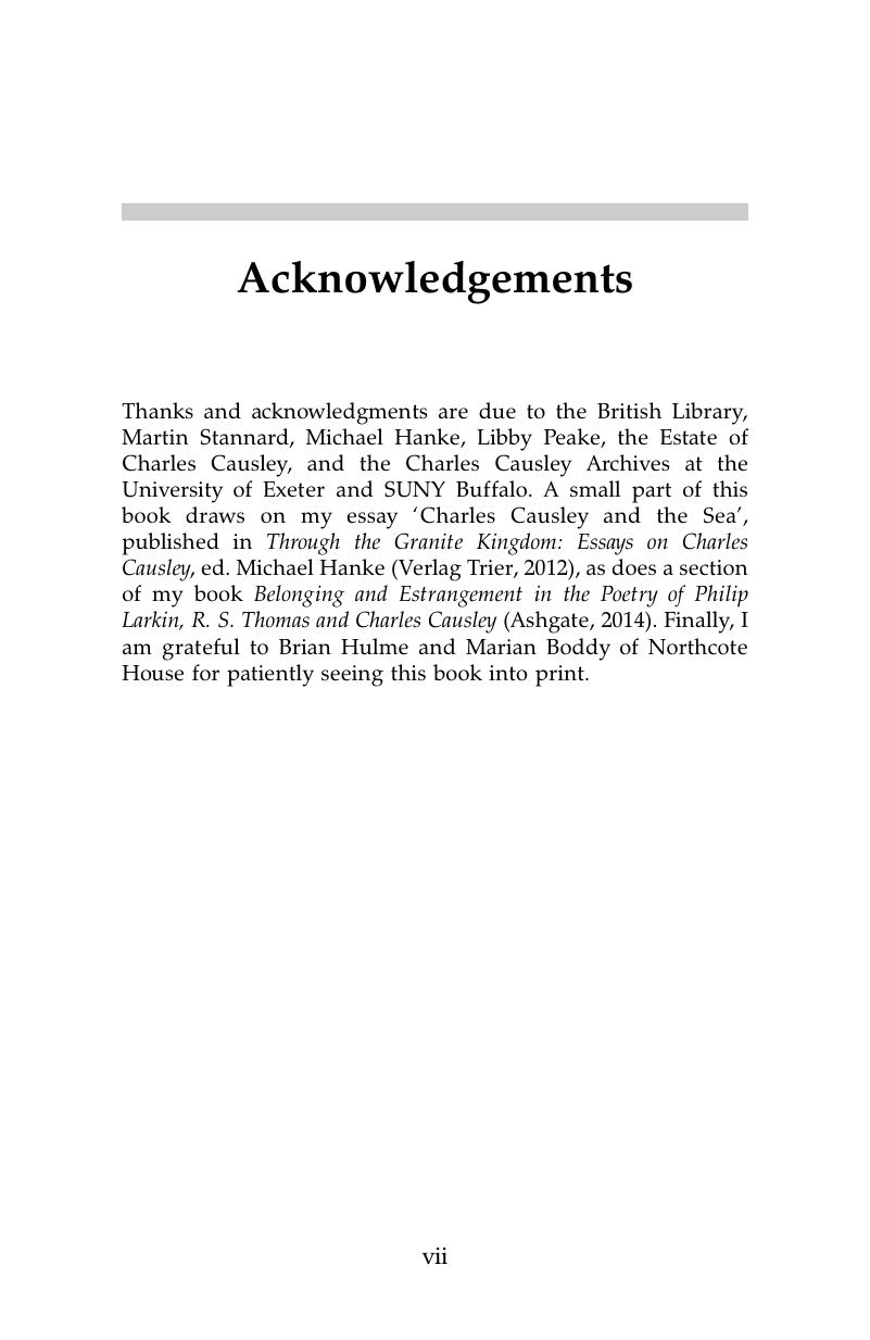 Acknowledgements - Poets of the Second World War