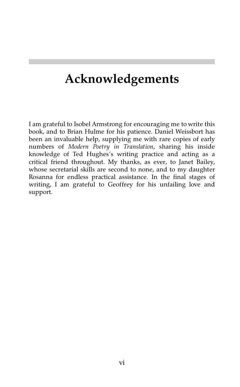 Acknowledgements - Ted Hughes