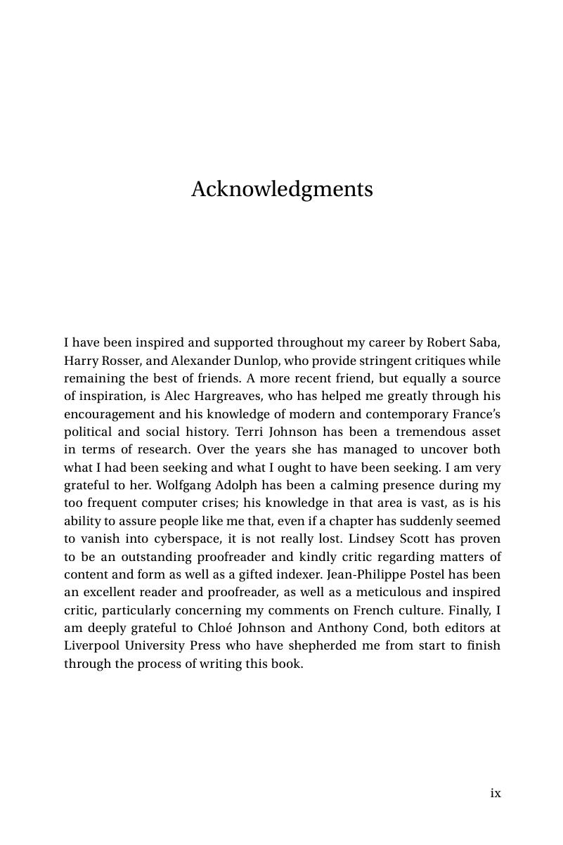 Acknowledgments - Frères Ennemis