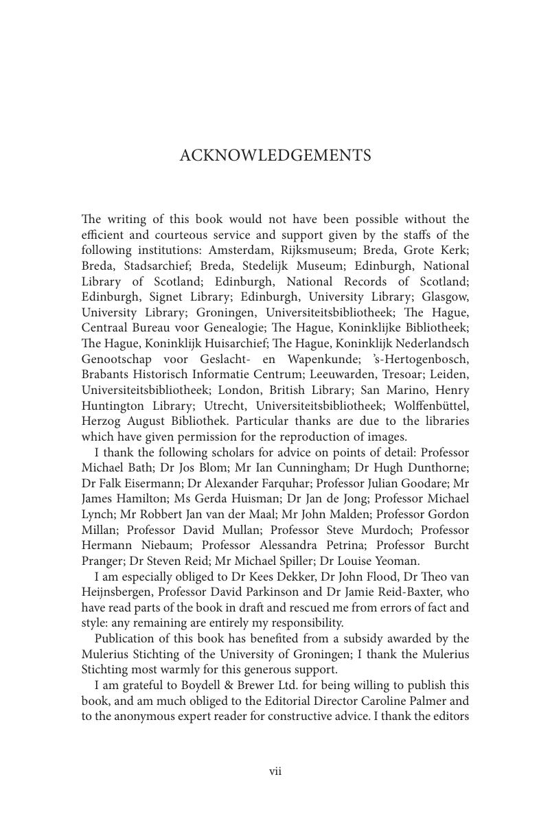 Acknowledgements - George Lauder (1603–1670)