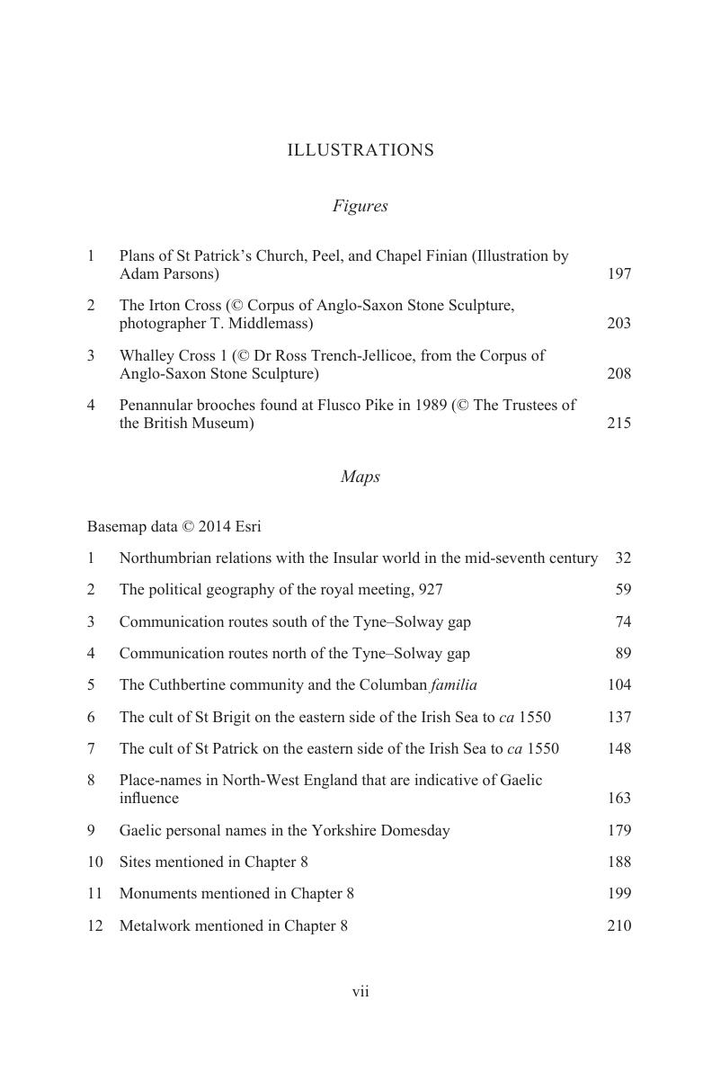 List of Illustrations - Gaelic Influence in the Northumbrian Kingdom