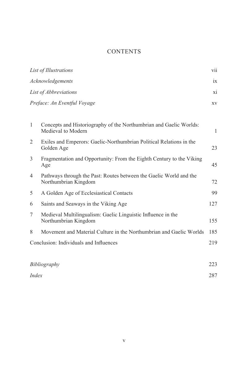 Contents - Gaelic Influence in the Northumbrian Kingdom