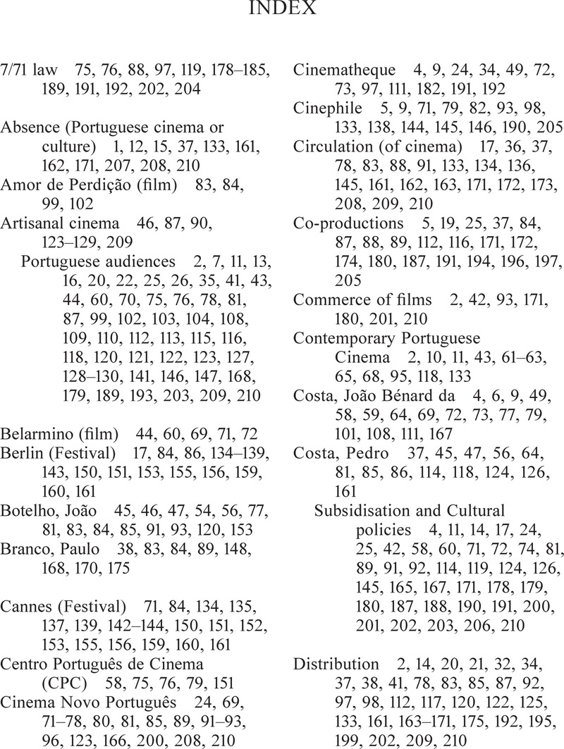 Index - Portuguese Cinema (1960–2010)