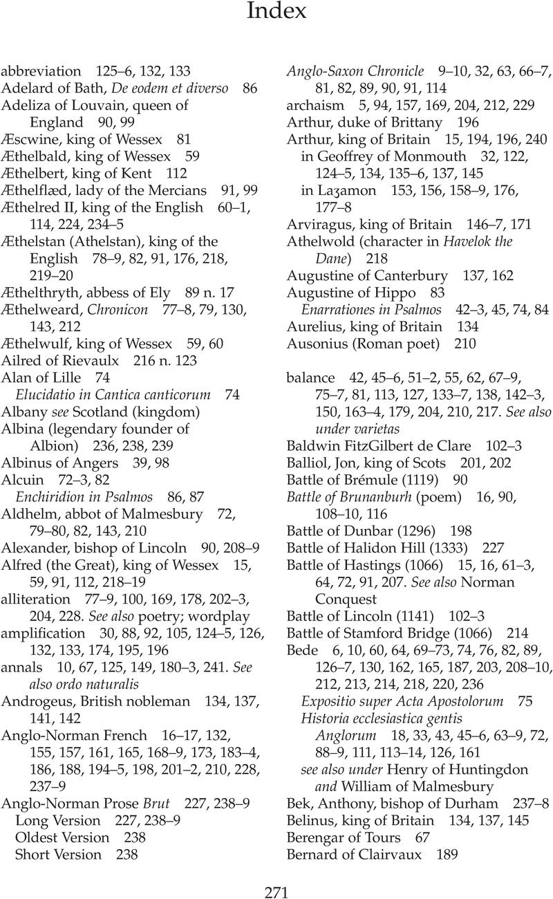 Index - Literary Variety and the Writing of History in Britain's Long ...