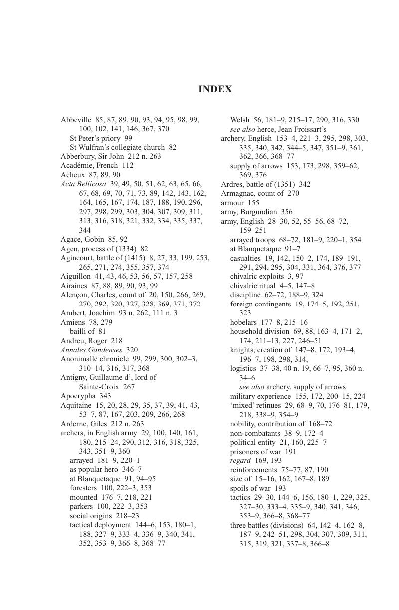 Index - The Battle of Crécy, 1346