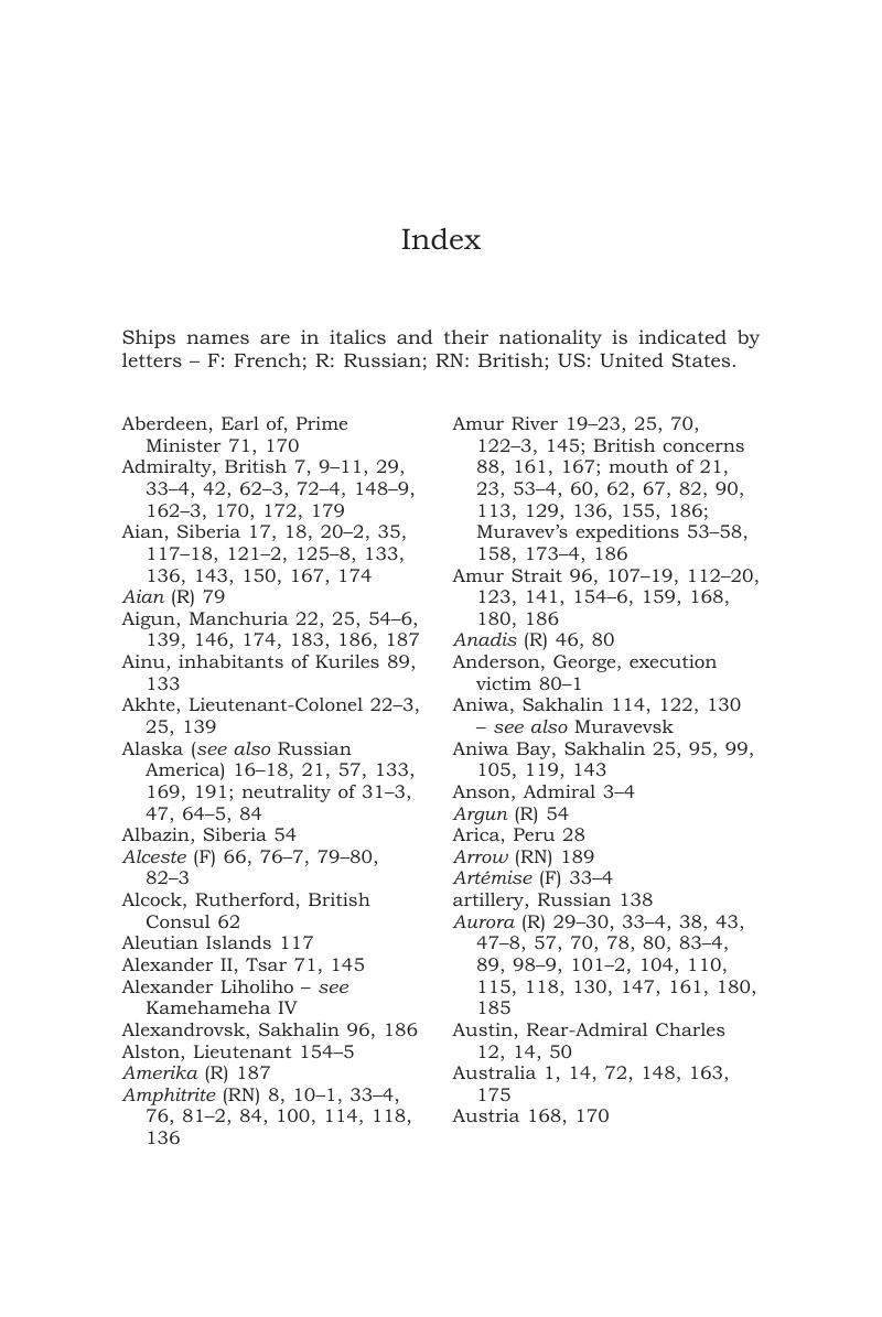 Index - The First Pacific War