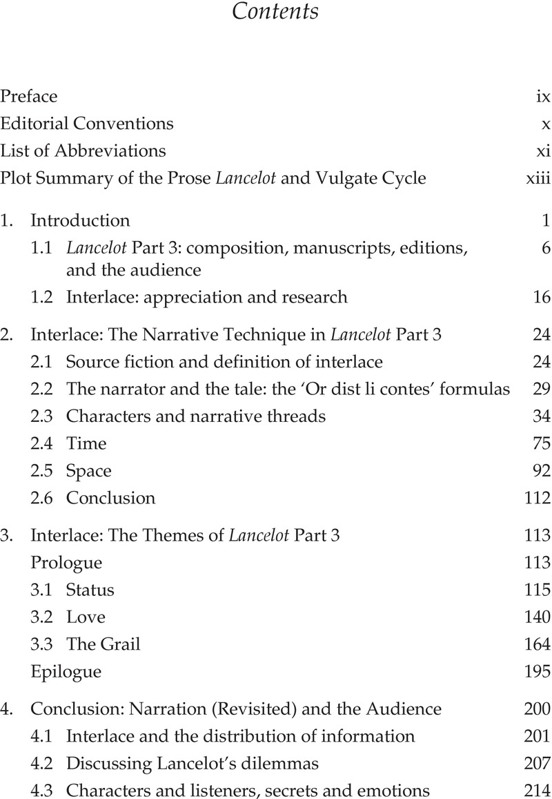 Contents - The Interlace Structure of the Third Part of the Prose Lancelot