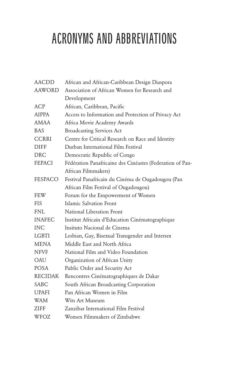 Acronyms and Abbreviations Gaze Regimes