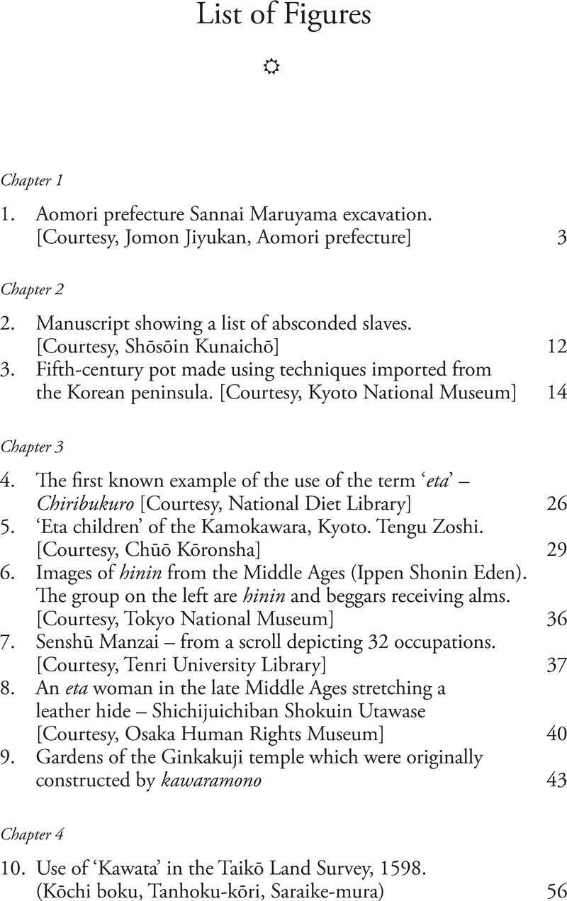 List of Figures - A History of Discriminated Buraku Communities in Japan