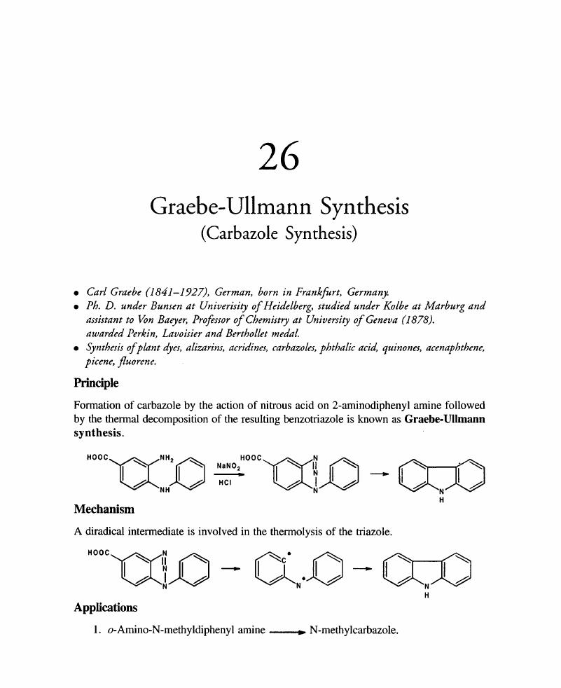 Graebe-Ullmann Synthesis (Chapter 26) - Name Reactions in Organic Synthesis