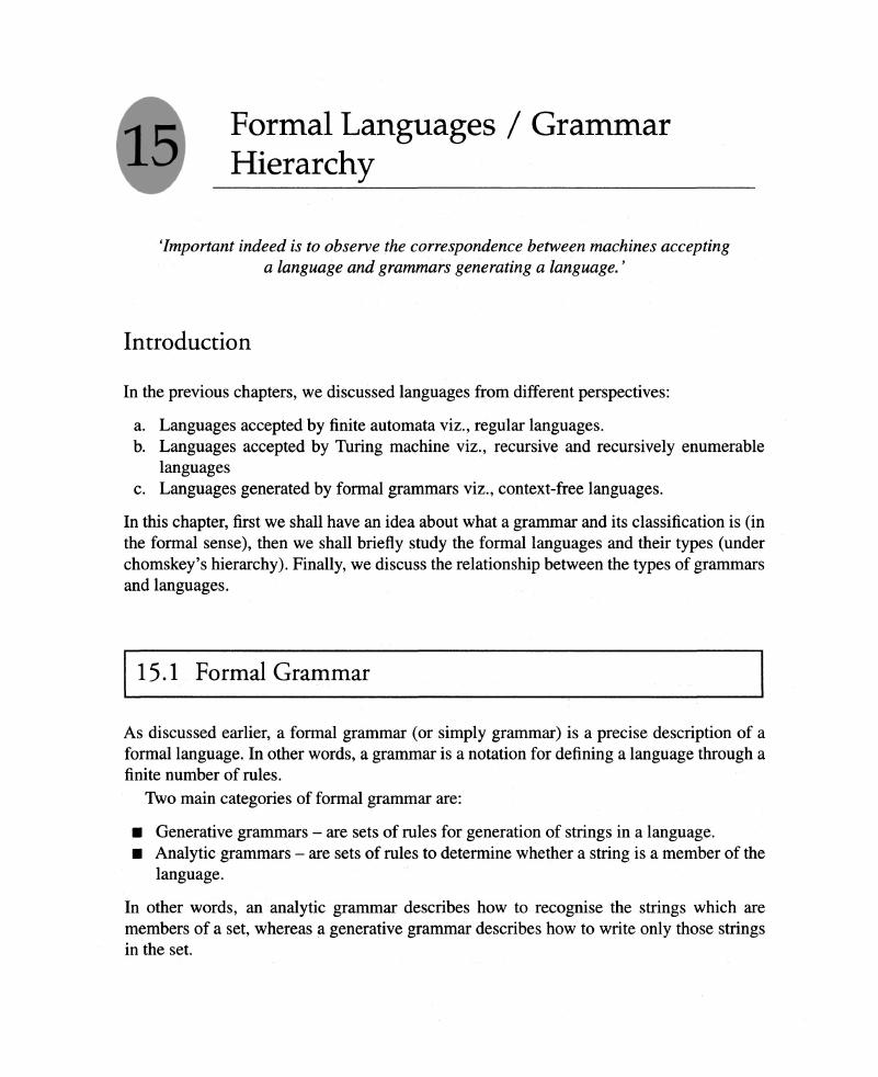 Formal Languages/Grammar Hierarchy (Chapter 15) - A Textbook on ...