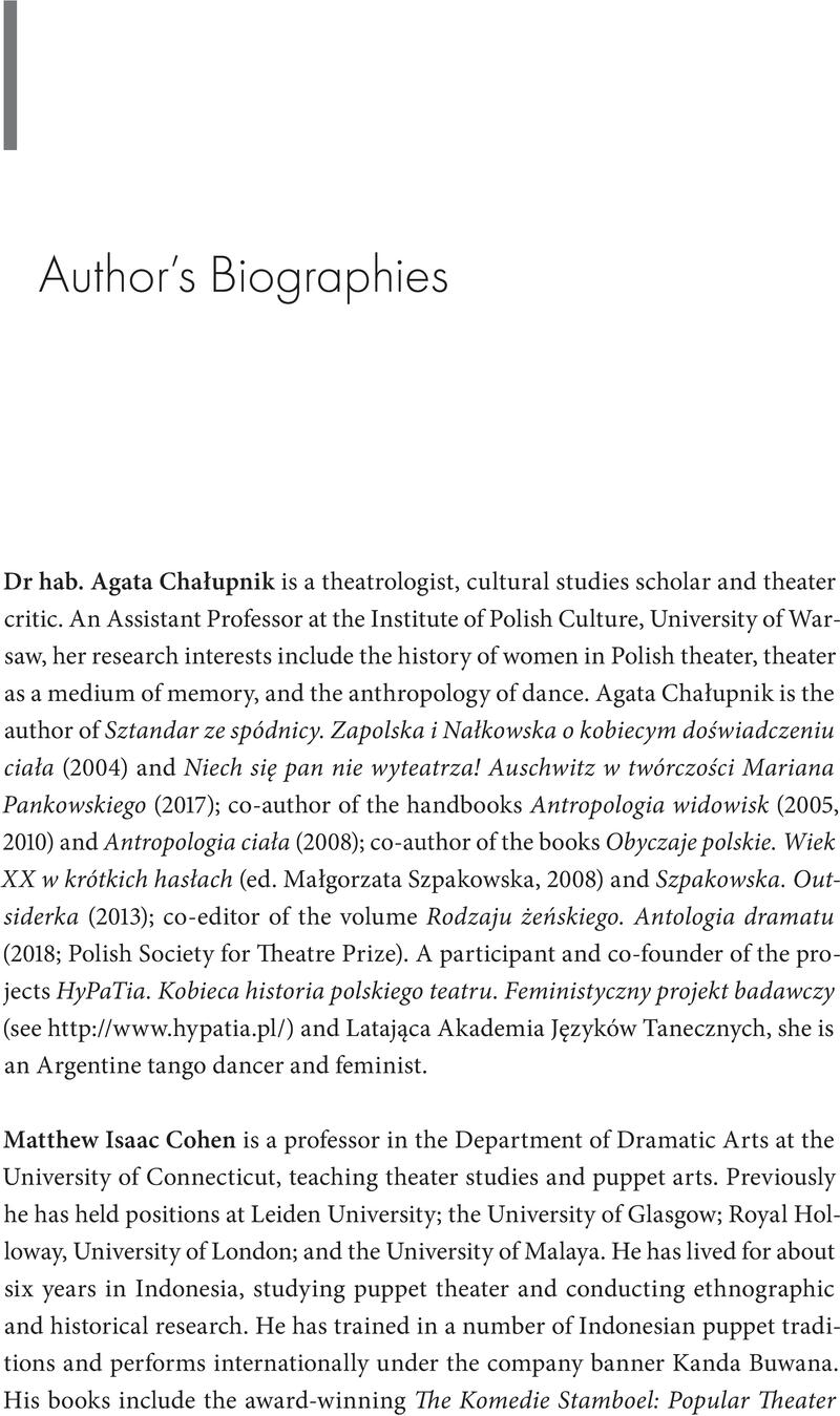 Authors’ Biographies - Re-writing Dance Modernism: Networks