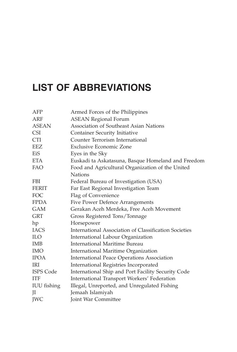 List of Abbreviations - Oceans of Crime